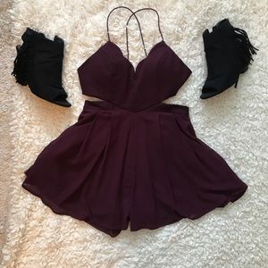 Angel Biba Maroon Romper with open back